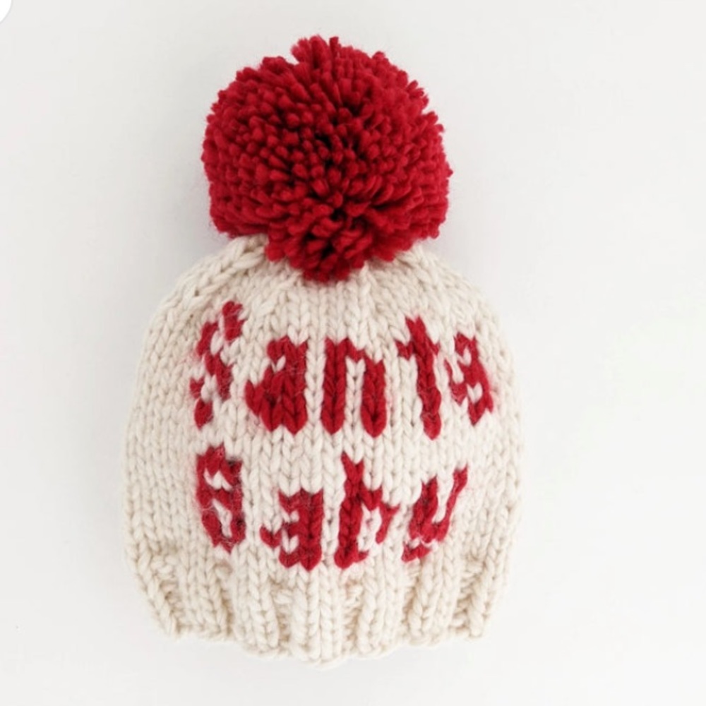 Santa Baby Knit Pom Hat 6-24 mo size